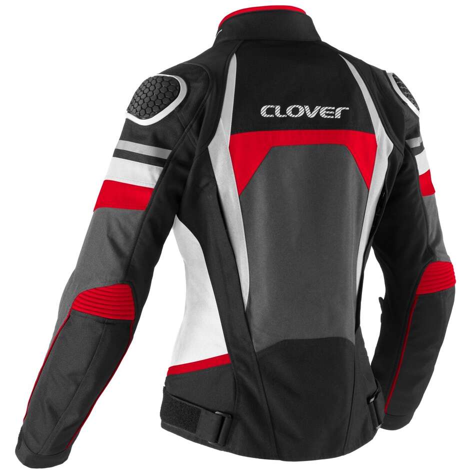 Giacca Moto Donna Clover AIRBLADE 5 LADY Bianco Rosso Nero
