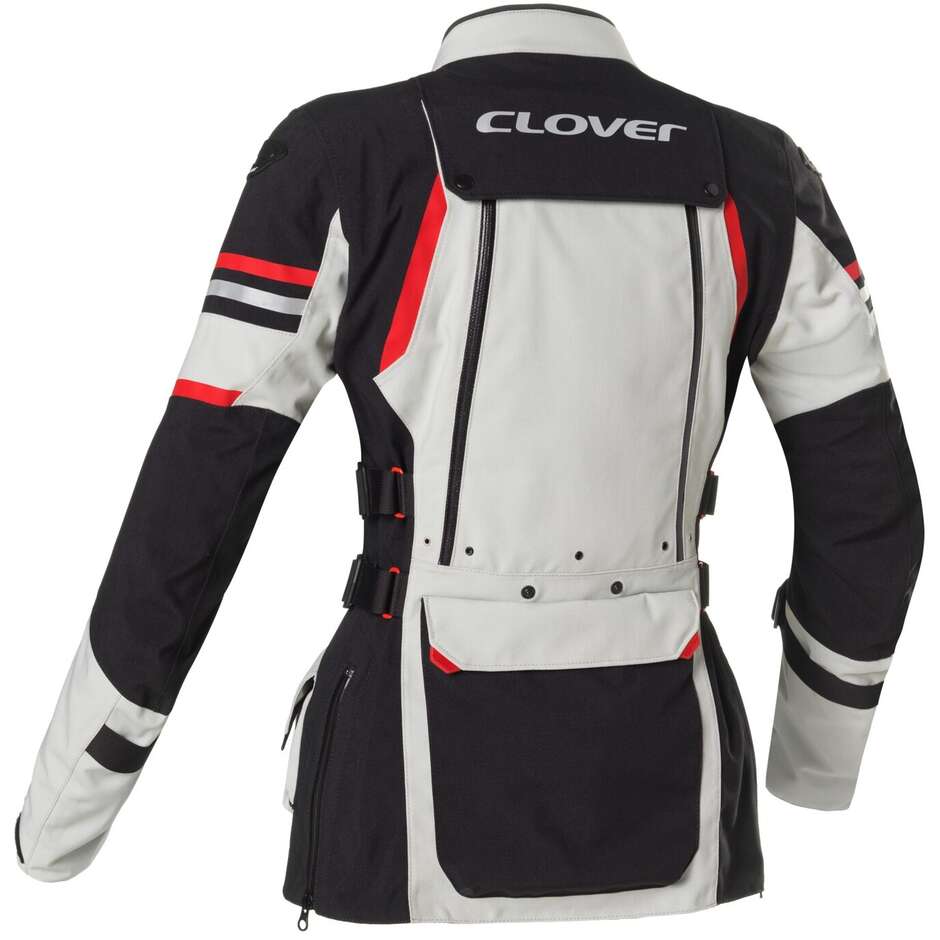 Giacca Moto Donna Clover LAMINATOR 2 LADY WP Nero Grigio Rosso