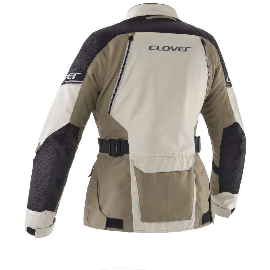 Giacca Moto Donna Clover OUTLAND 3 LADY WP nero sabbia