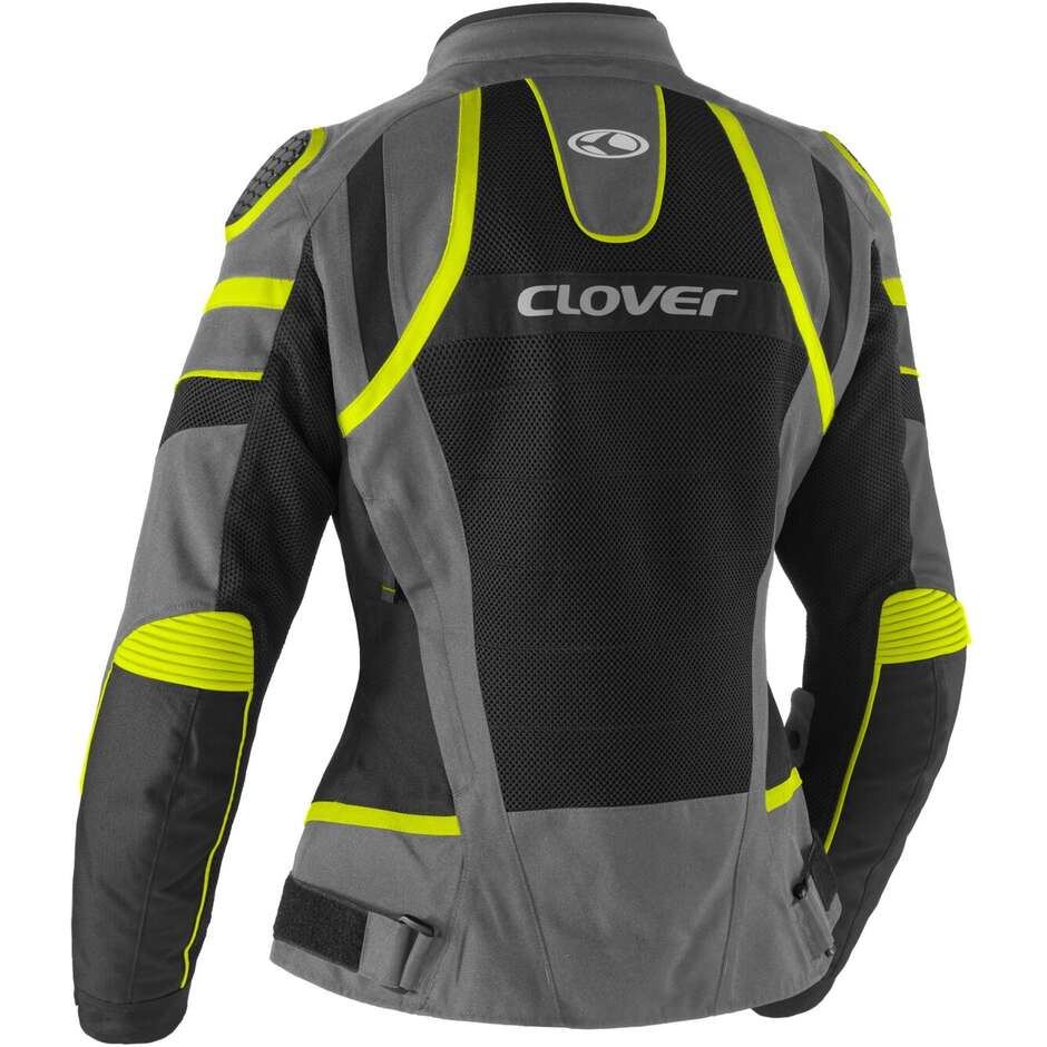 Clover RAINJET 3 LADY WP Damen Motorradjacke Gelb Dunkelgrau Schwarz