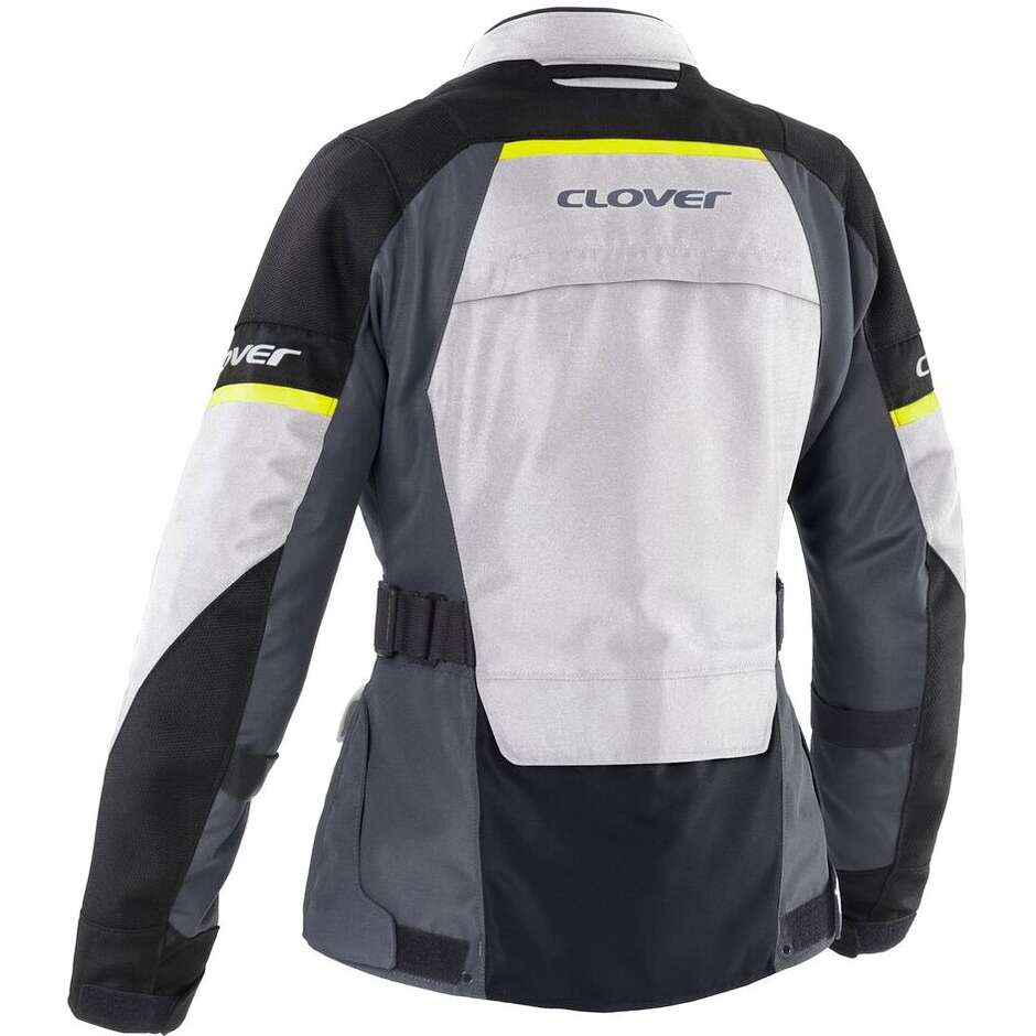 Giacca Moto Donna Clover SCOUT 5 LADY WP grigio giallo