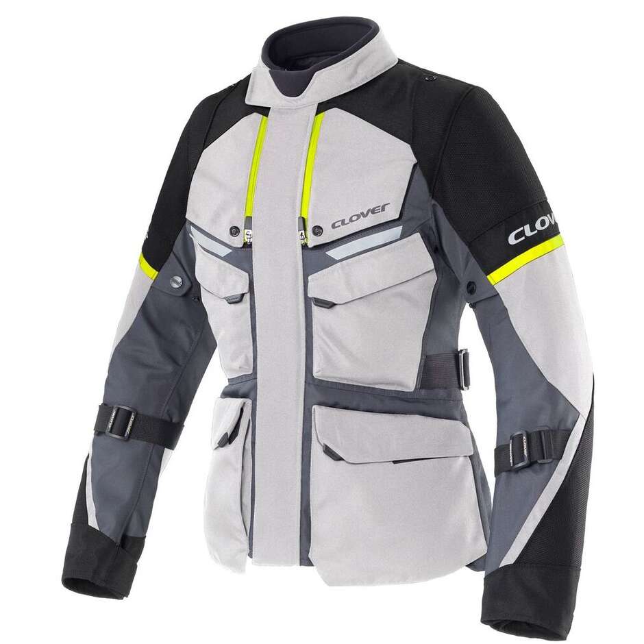 Giacca Moto Donna Clover SCOUT 5 LADY WP grigio giallo