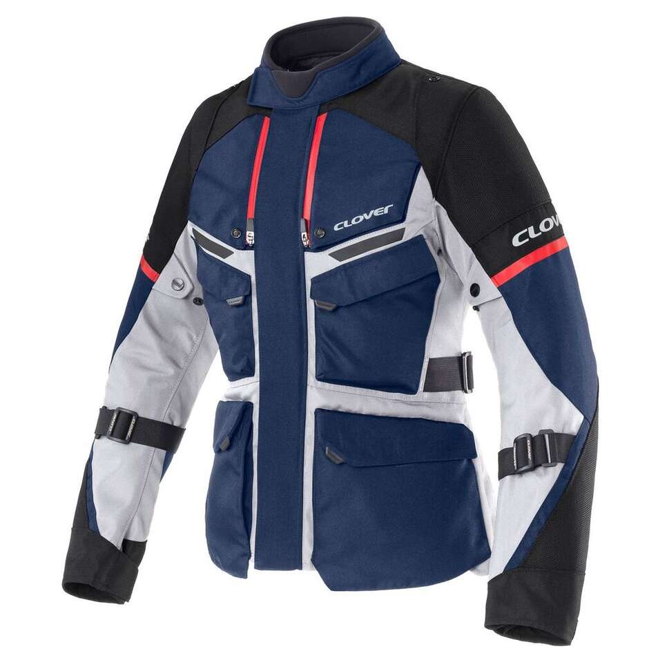 Giacca Moto Donna Clover SCOUT 5 LADY WP navy rosso