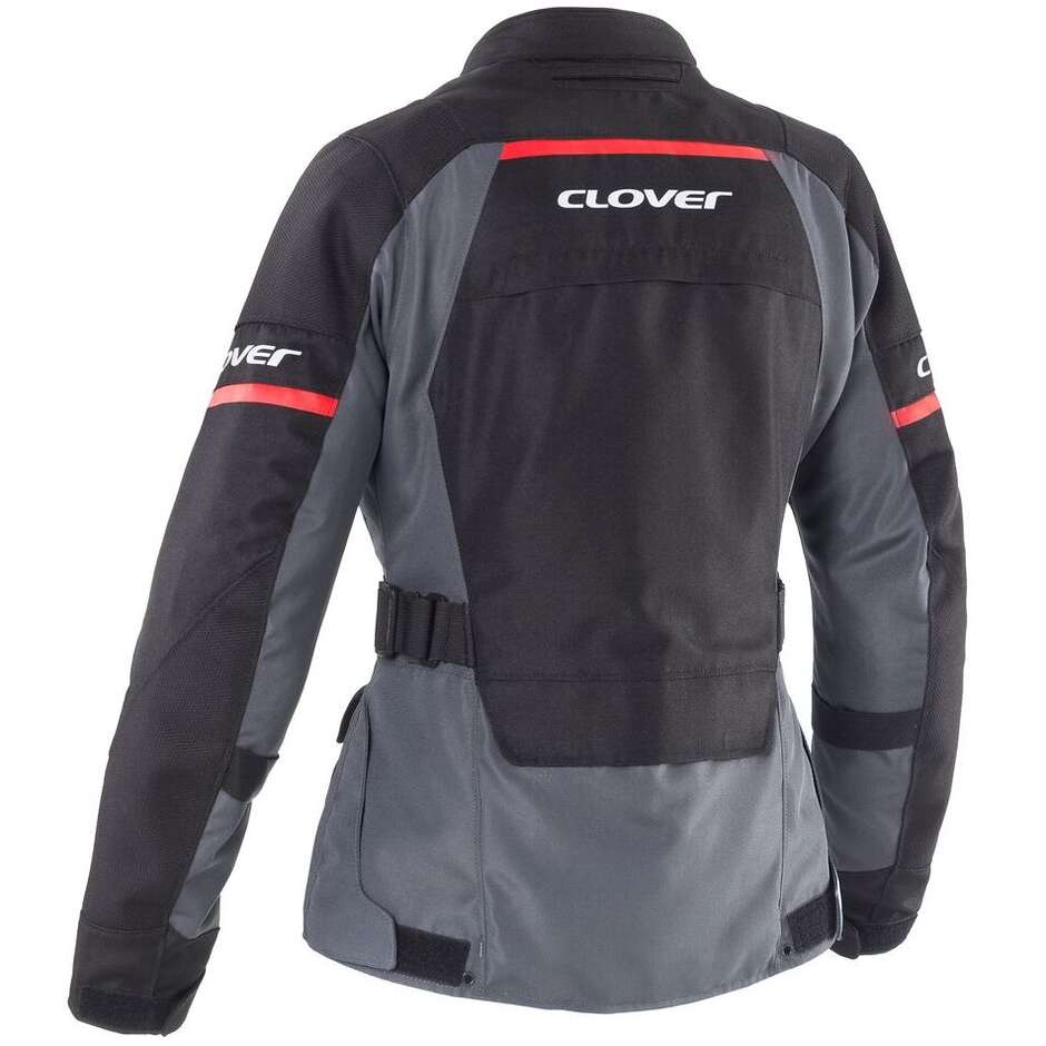 Giacca Moto Donna Clover SCOUT 5 LADY WP rosso nero
