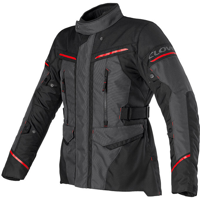 Giacca Moto Donna STORM 4 LADY WP Rosso Grigio Scuro taglia S