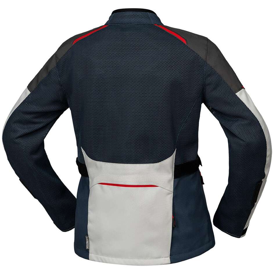 Giacca Moto Donna Estiva Ixs Tourster-BigAir 1.0 Grigio Chiaro Blu Rosso