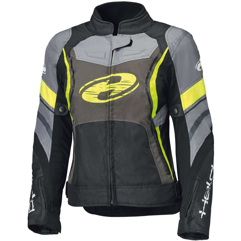 Giacca Moto Donna Baxley Top Nero Giallo Fluo Grigio taglia M