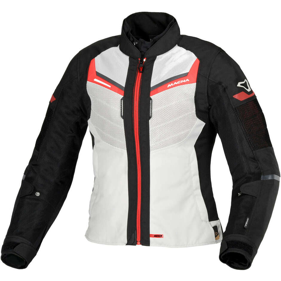 Giacca Moto Donna Tondo Light Grigio Nero Rosso taglia XS