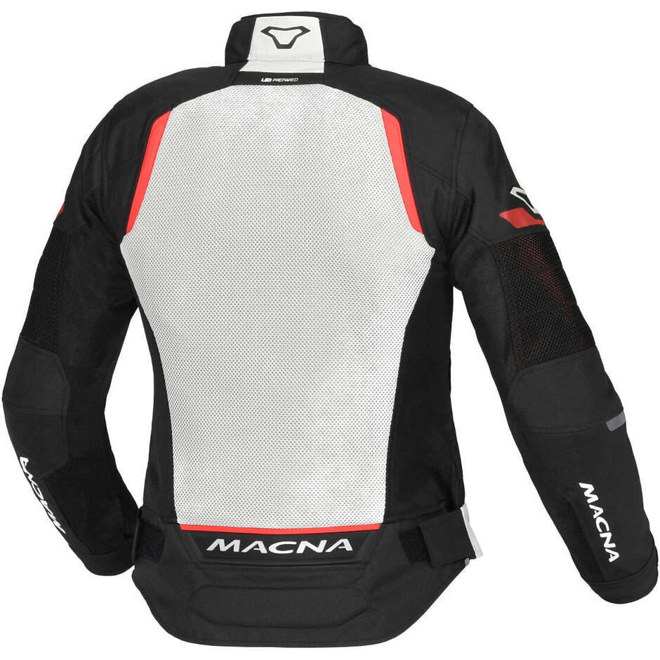 Giacca Moto Donna Macna Tondo Light Grigio Nero Rosso