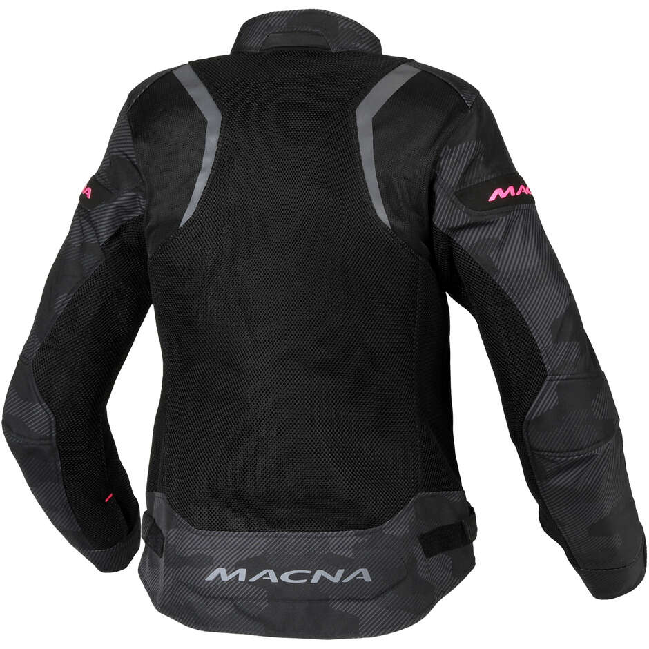 Giacca Moto Donna Macna Velotura Nero Grigio camo