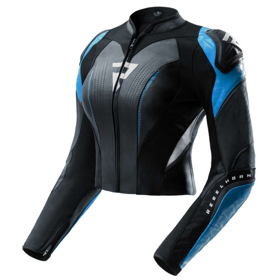 Giacca Moto Donna Rebelhorn DIVA RS Nero Blu Bianco