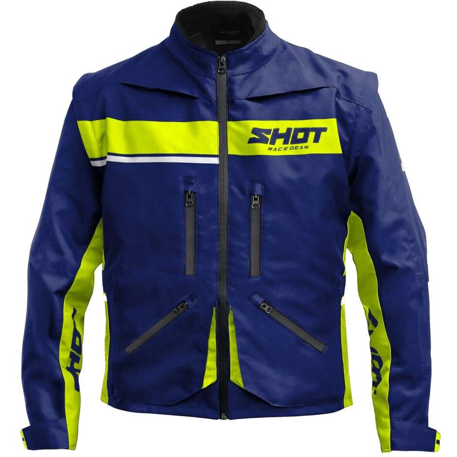 Giacca Moto Enduro CONTACT ASSAULT 2.0 Blu Giallo Fluo taglia S