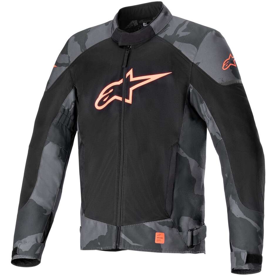 Giacca Moto Estiva Alpinestars T SP X SUPERAIR Grigio Camo Rosso Fluo