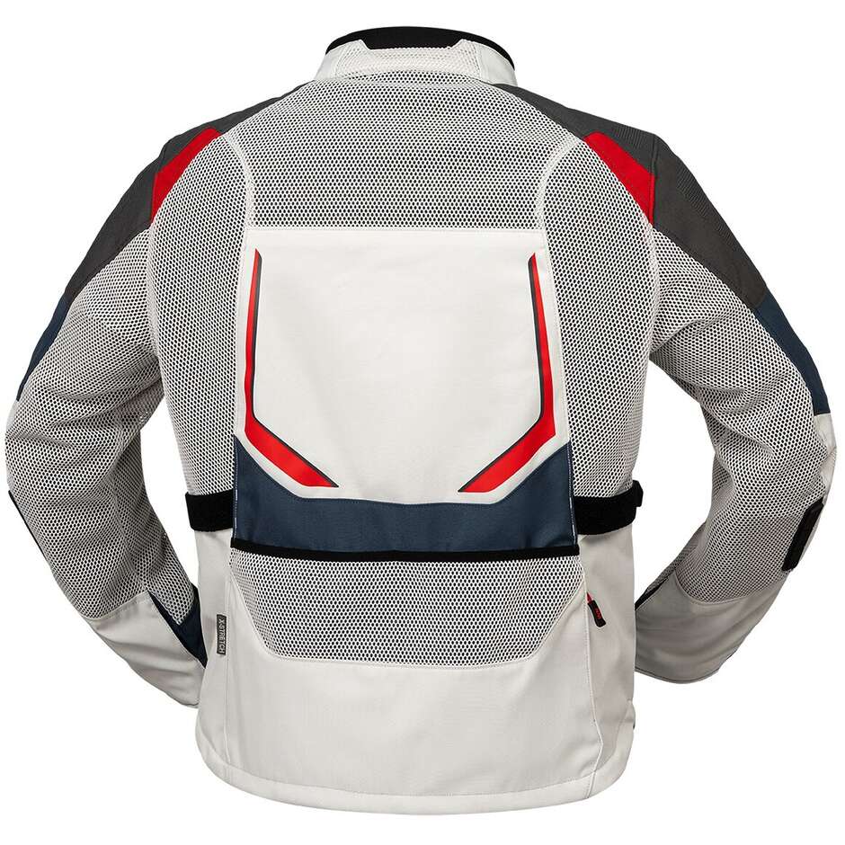 Giacca Moto Estiva Ixs Tourster-BigAir 1.0 Grigio Chiaro-Blu-Rosso 