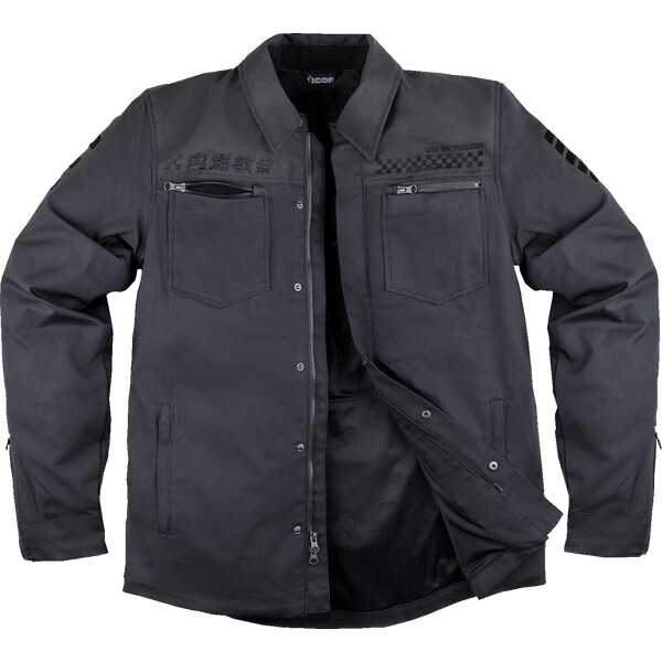 Giacca Moto UPSTATE CANVAS NATIONAL Nero taglia M