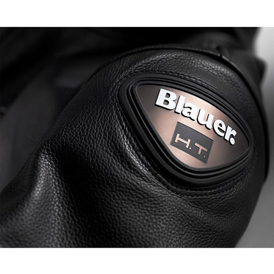  Giacca Moto In Pelle Blauer Indirect Leather Jacket Nero 