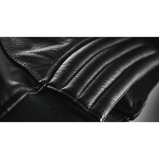  Giacca Moto In Pelle Blauer Indirect Leather Jacket Nero 