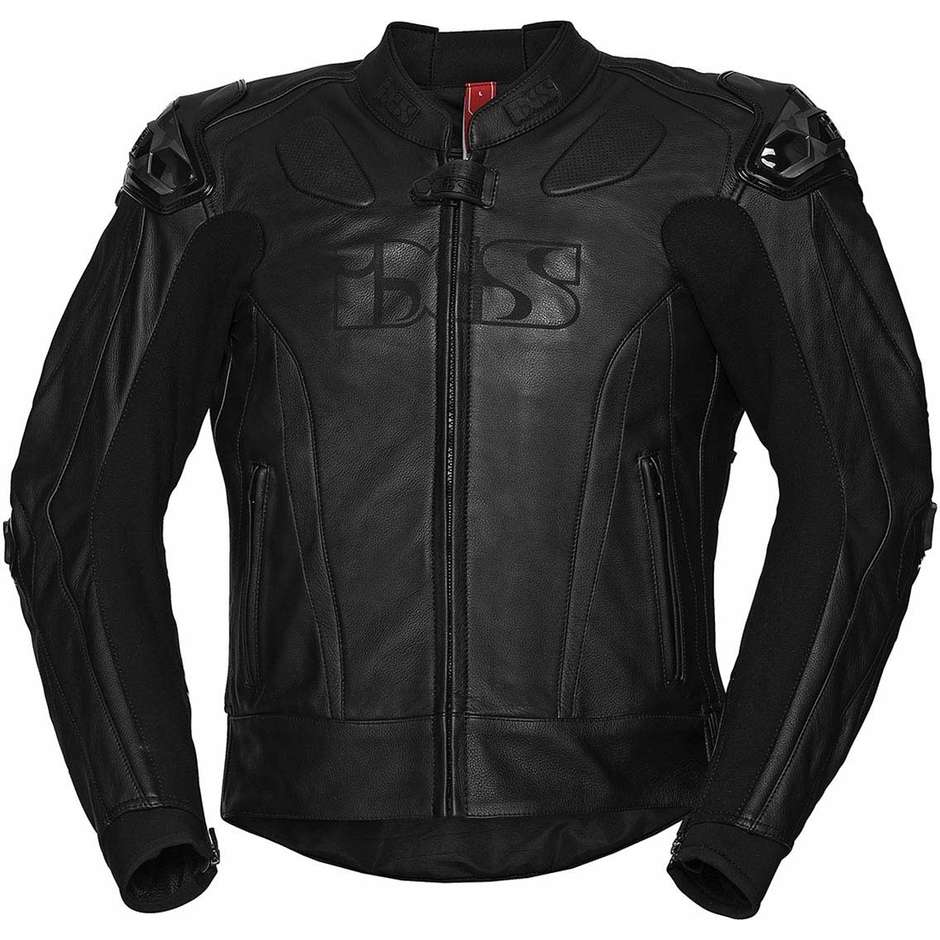 Giacca Moto In Pelle Racing Ixs Sport LD RS-1000 Nero