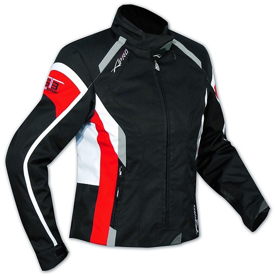 Giacca Moto In Tessuto A-Pro Butterfly Lady Nero/Rossa