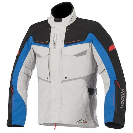 Giacca Moto in Tessuto Alpinestars BOGOTA' Drystar Jacket 2015 Grigio Nero Blu Rosso