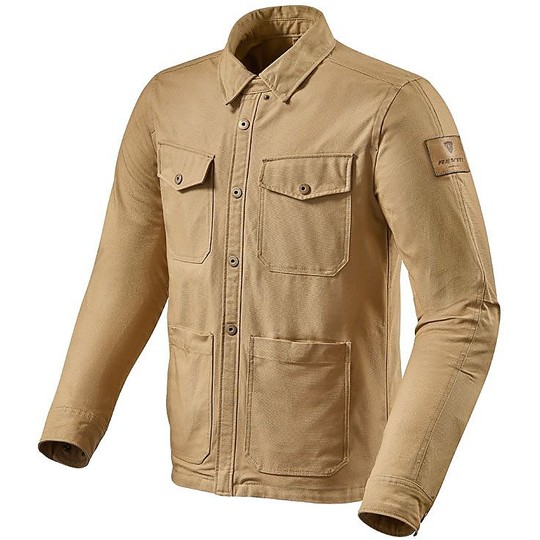 Giacca Moto In Tessuto Canvas Rev'it OVERSHIRT WORKER Sand