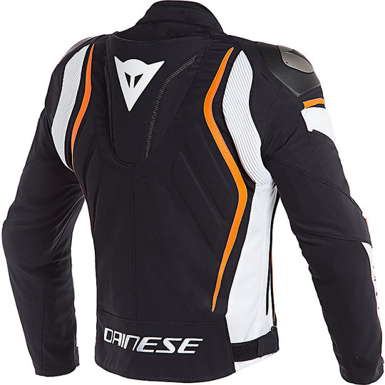 Giacca Moto In Tessuto Dainese DYNO TEX jacket Nero Bianco Arancio