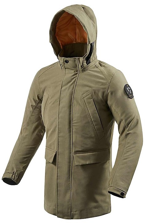 Giacca Moto Bogotto Radic L - Pelle e Tessuto Verde Camo Protezioni