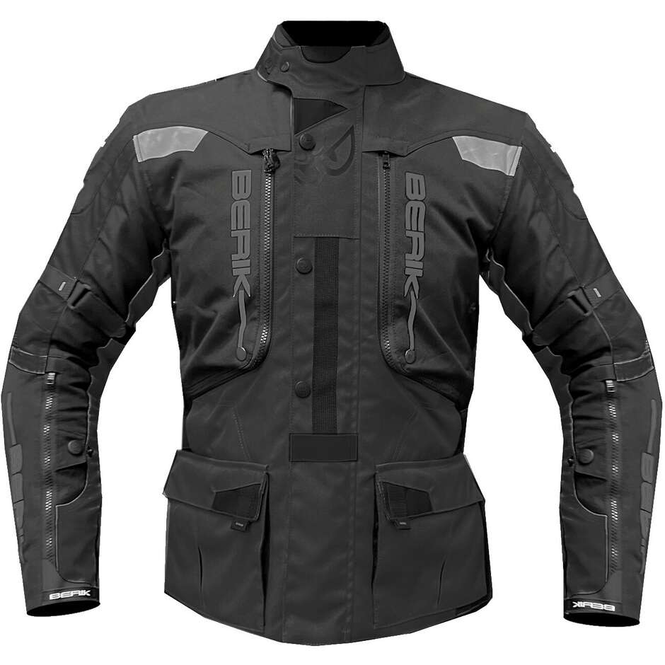 Giacca Moto in Tessuto Tecnico Berik 2.0 NJ-203328 Adventure Touring Nero 