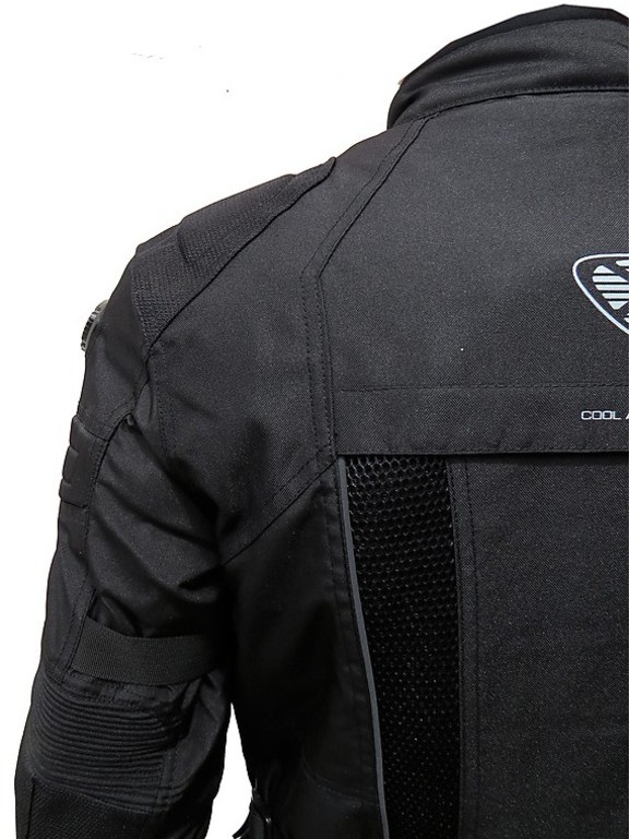 A-Pro Pantaloni Moto In Tessuto Tecnico Nylon - 3 Strati, Impermeabili E Termici - Con Protezioni CE Ginocchia Rimovibili - Nero Taglia 28