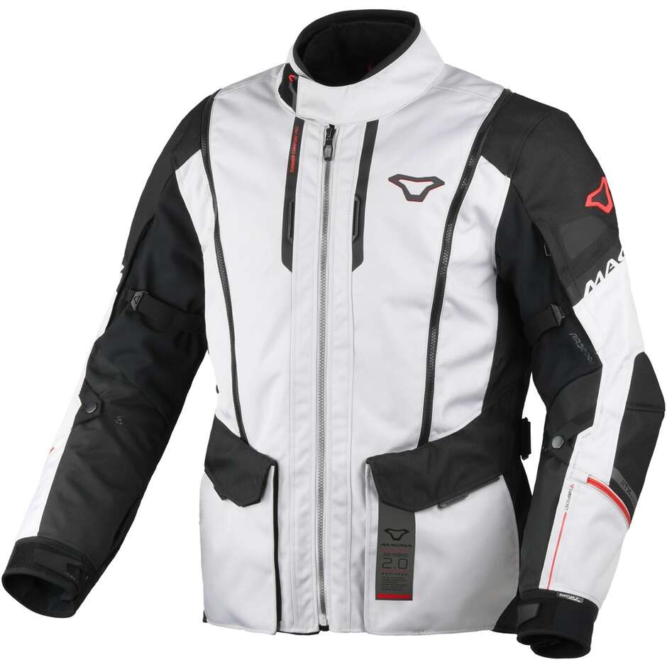 Giacca Moto Macna Air Hybrid 2.0 Light Grigio Nero Rosso