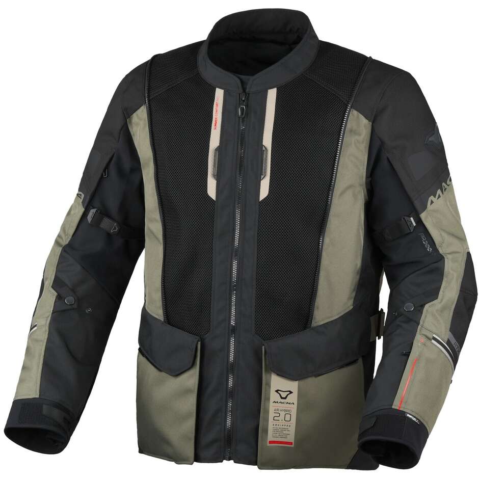 Giacca Moto Macna Air Hybrid 2.0 Verde Nero beige