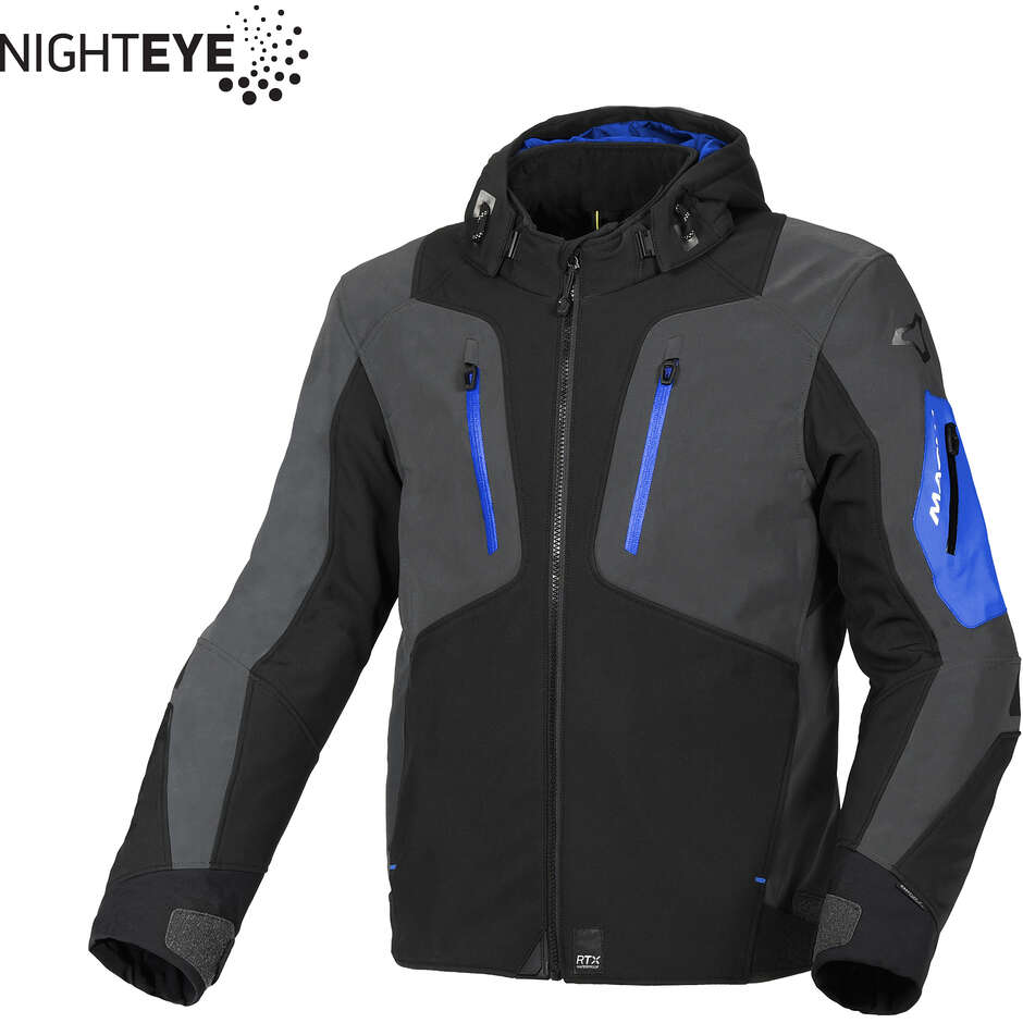 Giacca Moto Macna Angle Nero dark Grigio Blu