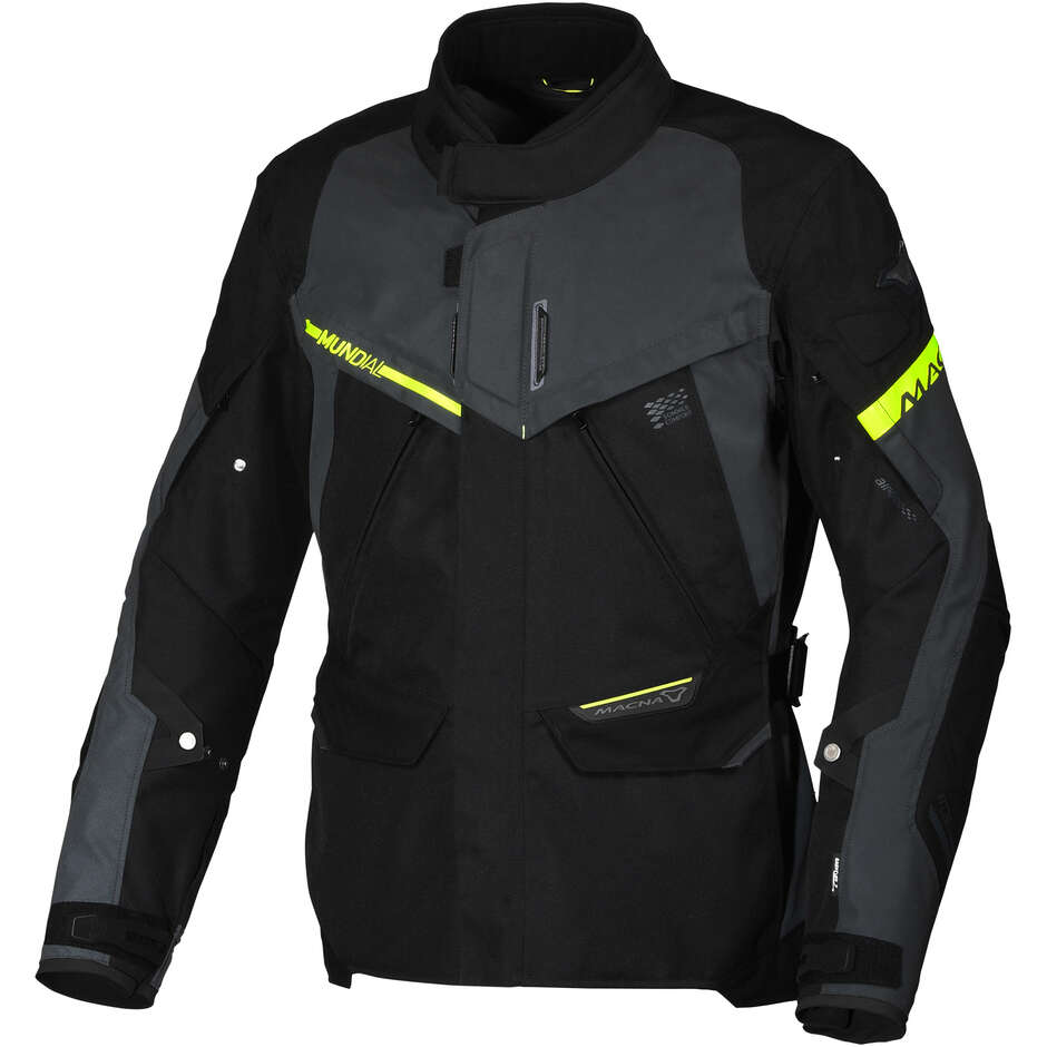 Giacca Moto Mundial Night Eye Grigio Nero fluo Giallo taglia XL