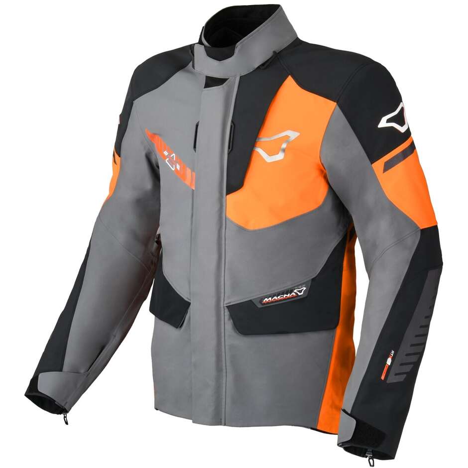 Giacca Moto Macna Synchrone Grigio Arancio Nero