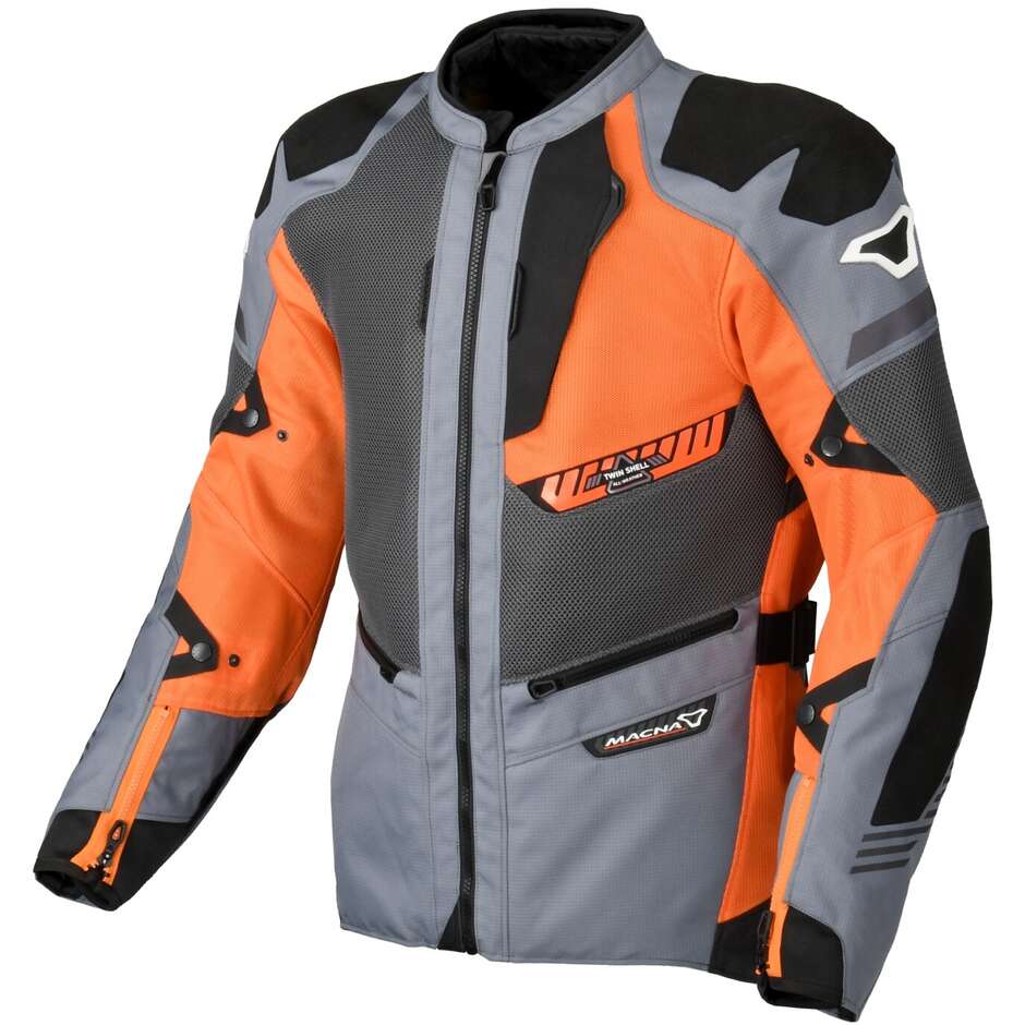 Giacca Moto Macna Synchrone Grigio Arancio Nero