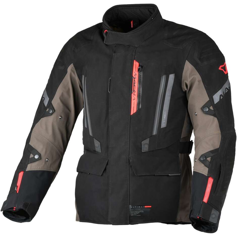 Giacca Moto Macna Ultimax 2.0 Nero Grigio Rosso