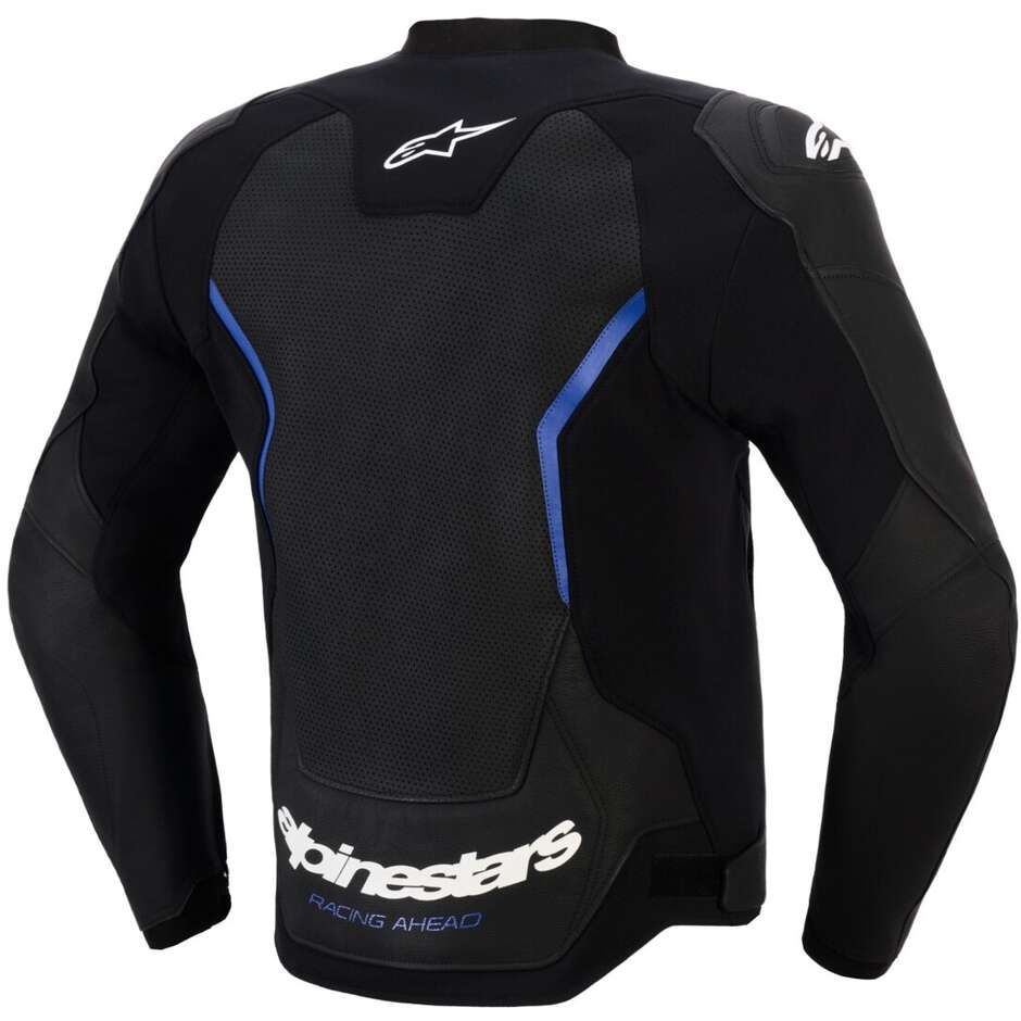 Giacca Moto Pelle Alpinestars GP FORCE V2 Airflow Nero Metallizzato Blu