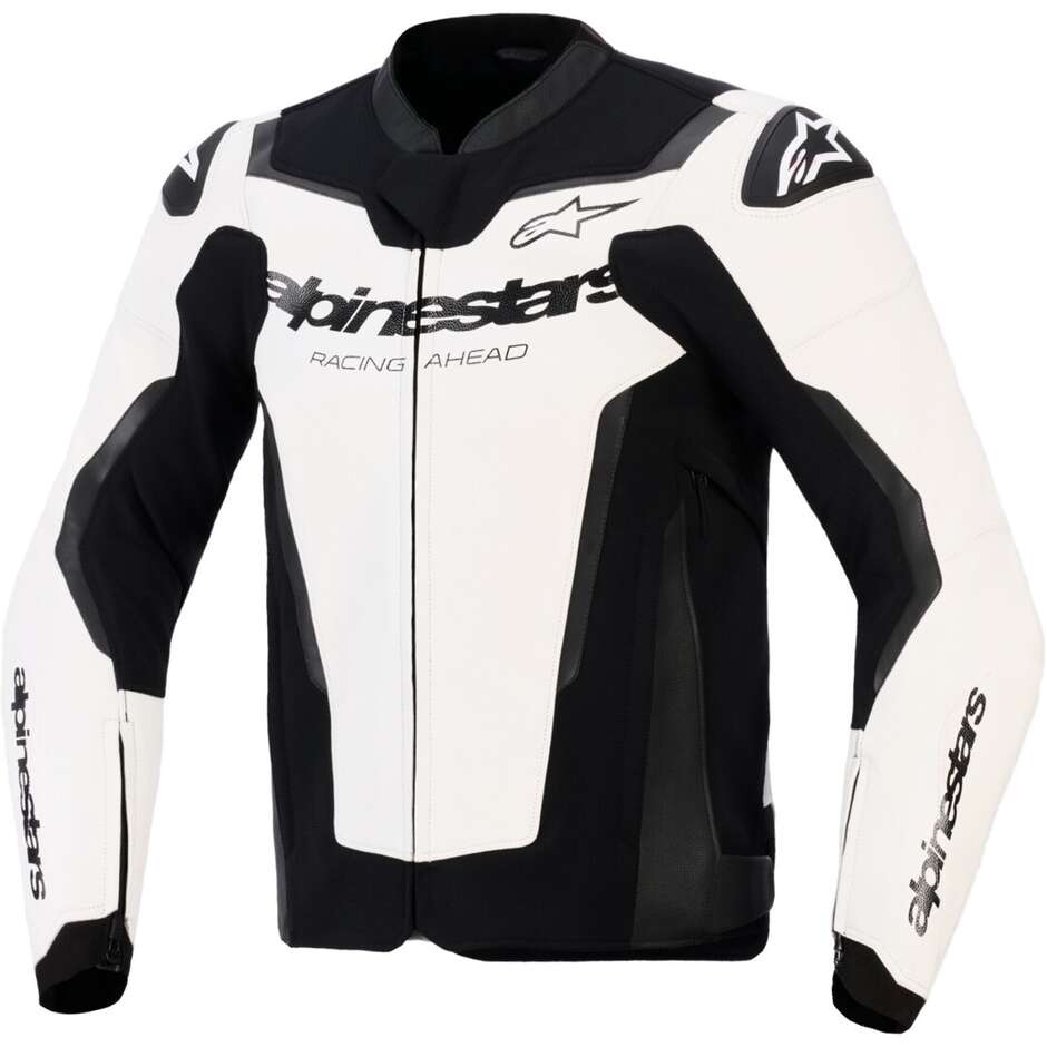 Giacca Moto Pelle Alpinestars GP Force V2 Bianco Nero