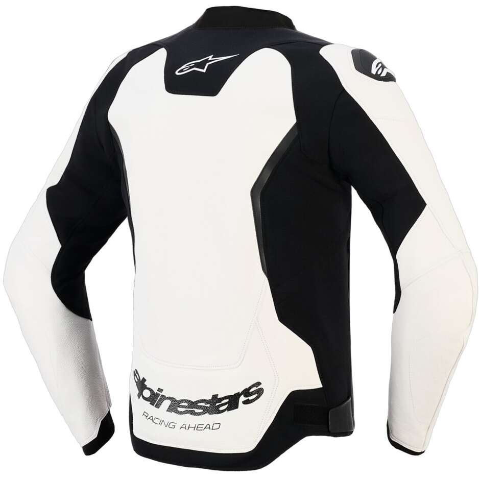 Giacca Moto Pelle Alpinestars GP Force V2 Bianco Nero
