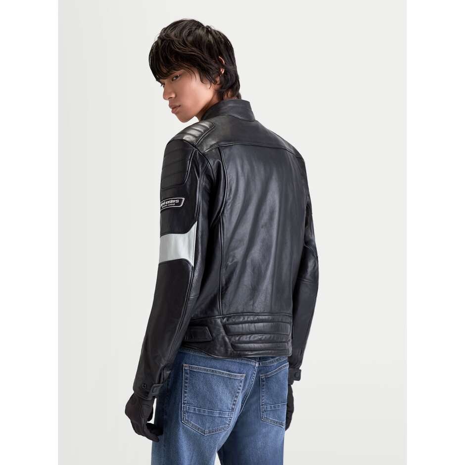 Giacca Moto Pelle Alpinestars REVERN LEATHER JACKET Nero Grigio Metallico