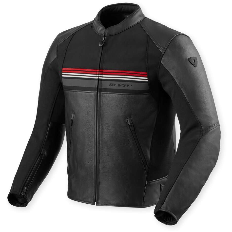 Giacca Moto Pelle Mile 2 Nero Rosso taglia 56