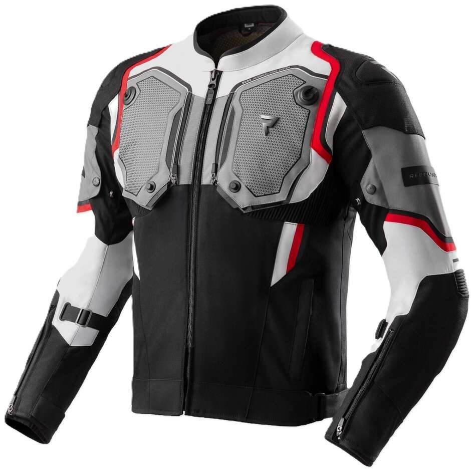 Giacca Moto In Tessuto BORG II Nero Grigio Rosso taglia 4XL