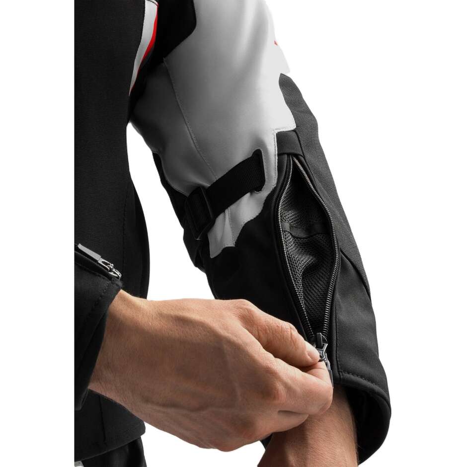 Giacca Moto Rebelhorn In Tessuto BORG II Nero Grigio Rosso