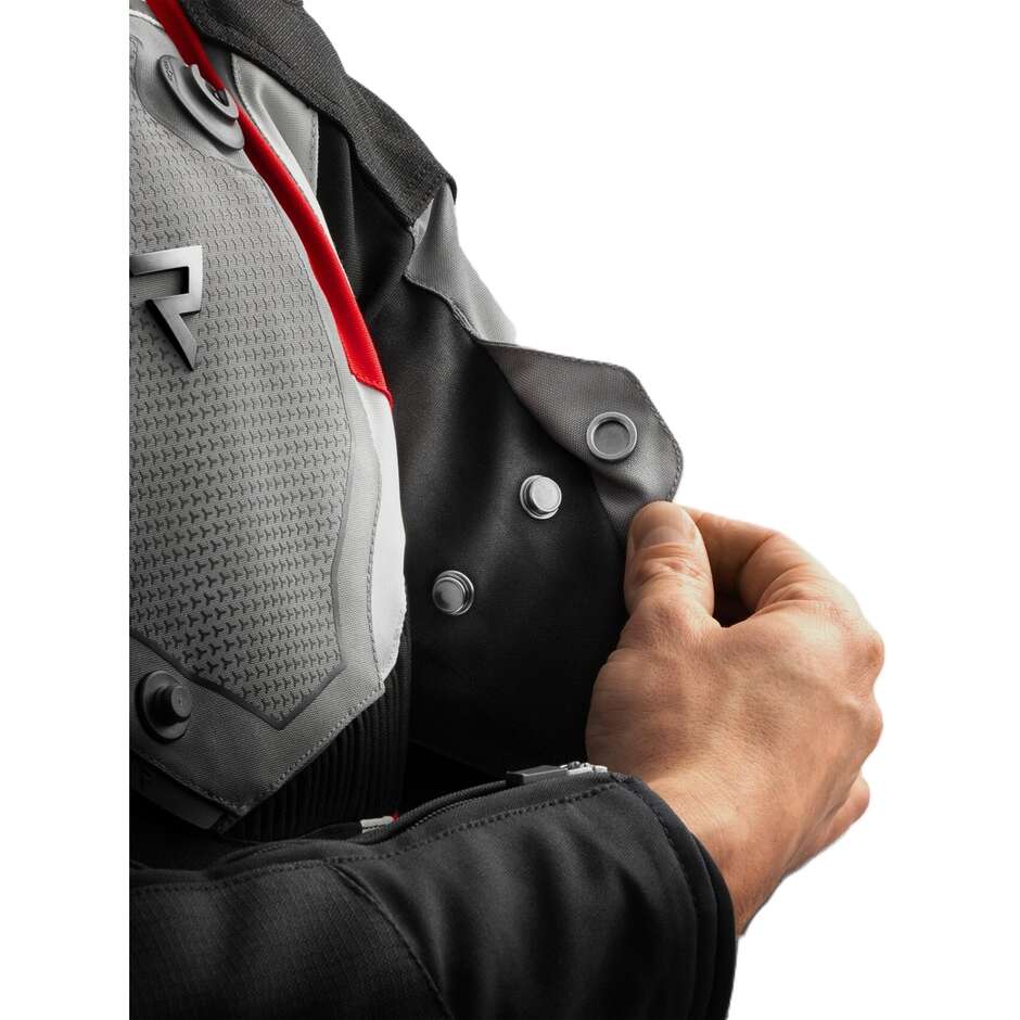 Giacca Moto Rebelhorn In Tessuto BORG II Nero Grigio Rosso
