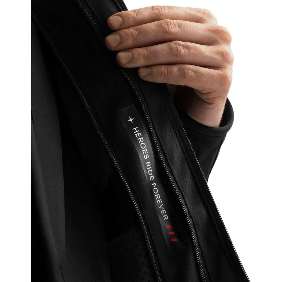 Giacca Moto Rebelhorn In Tessuto BORG II Nero Grigio Rosso