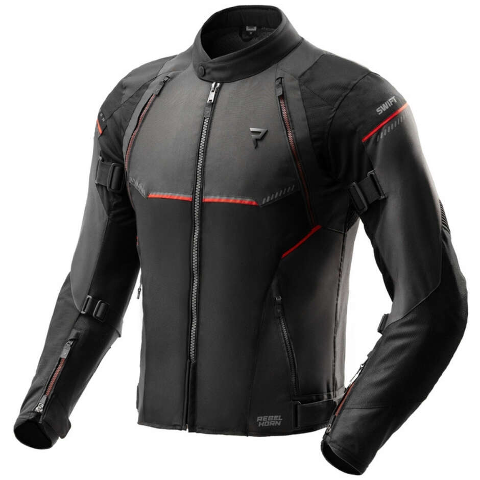 Giacca Moto Rebelhorn SWIFT Nero Grigio Rosso