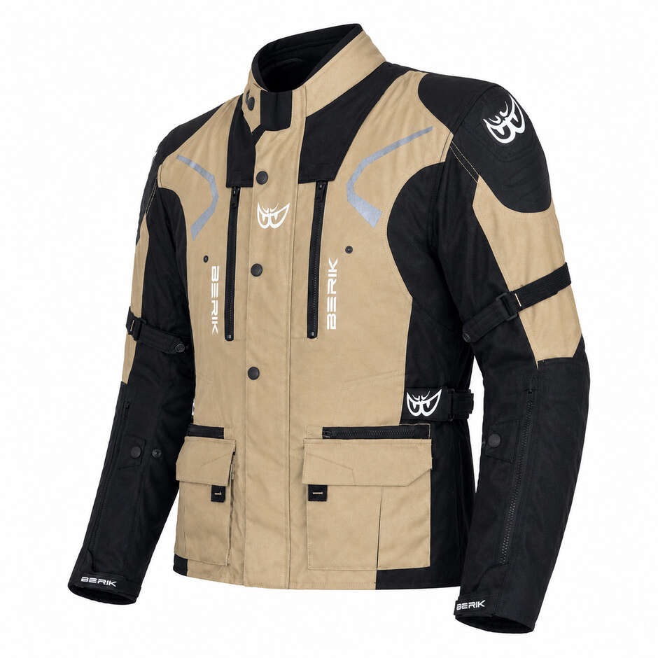 Giacca Moto Tecnica Berik 2.0 Adventure Nj-233309 Nero Khaki 