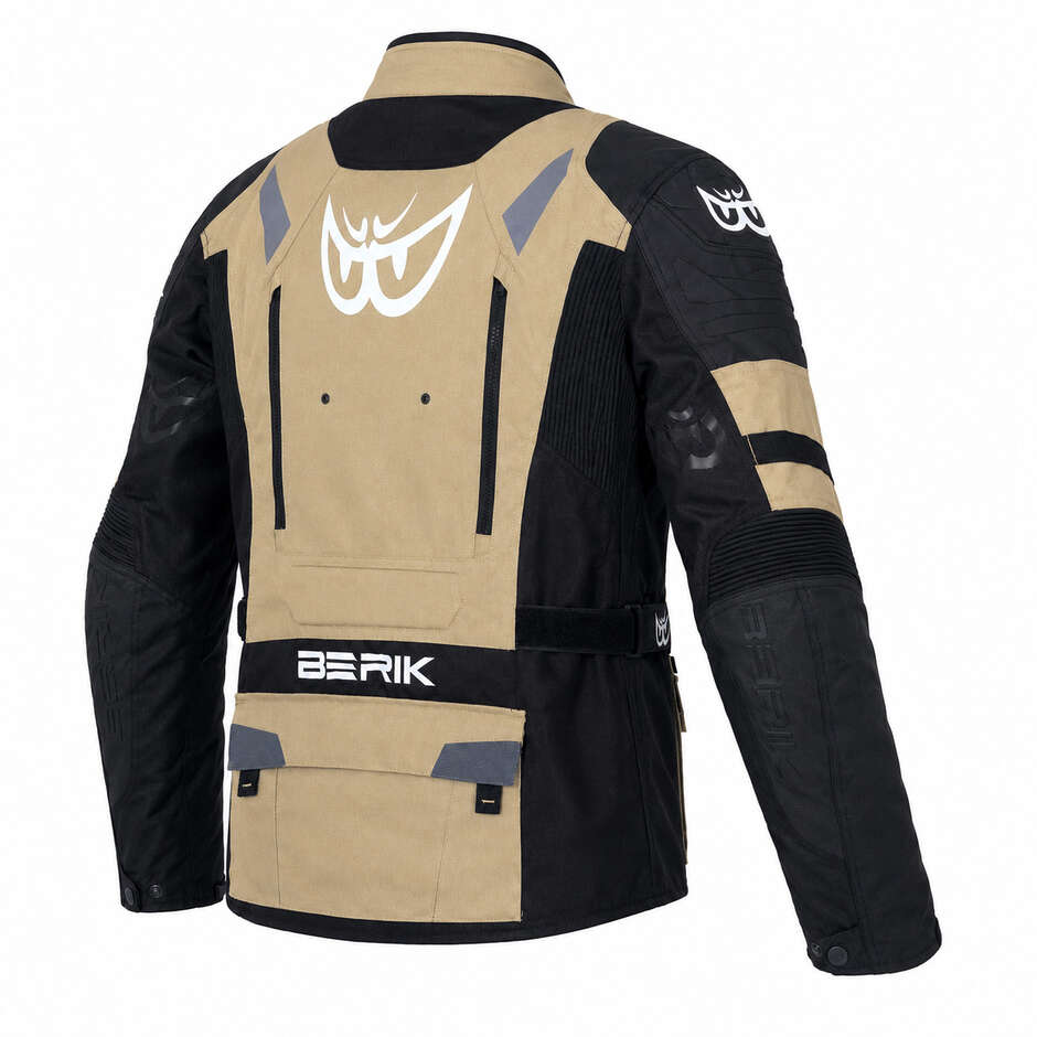 Giacca Moto Tecnica Berik 2.0 Adventure Nj-233309 Nero Khaki 