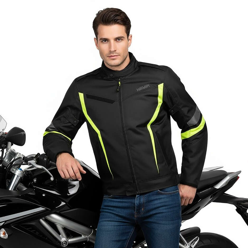 Giacca Moto Tecnica Hevik VEGA Nero Giallo