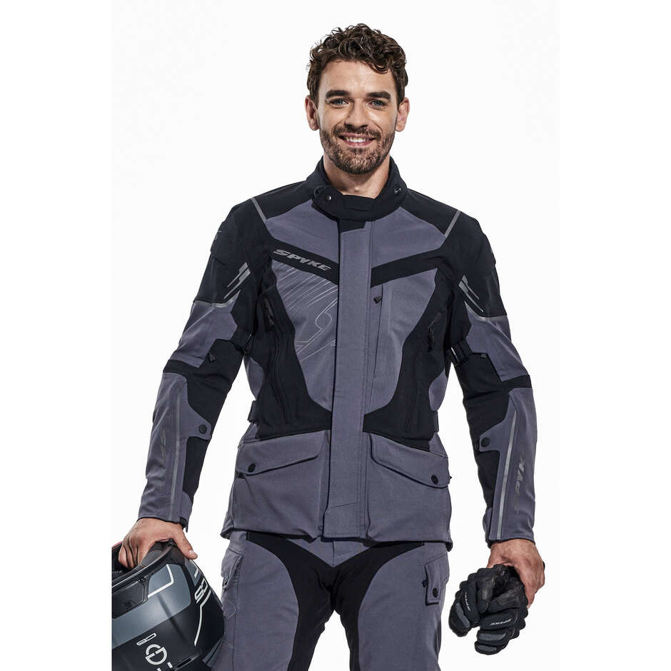 Giacca moto tecnica Spyke Artica dry Tecno Laminata Grigio Nero